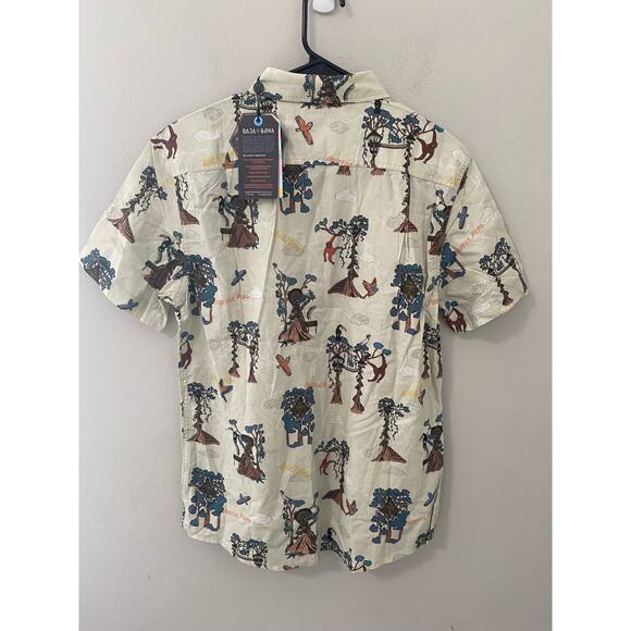 New BAJA LLAMA Treehouse 7-SEAS Button Up Short Sleeve Shirt Size Medium - Picture 3 of 6